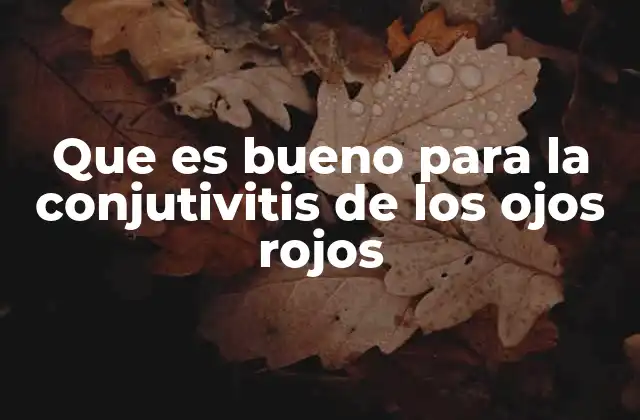 Que es Bueno para la Conjutivitis de los Ojos Rojos