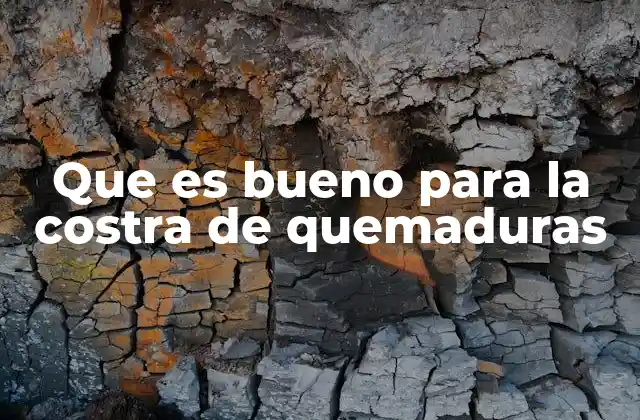 Que es Bueno para la Costra de Quemaduras