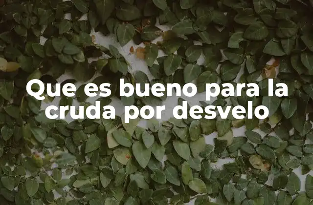 Que es Bueno para la Cruda por Desvelo