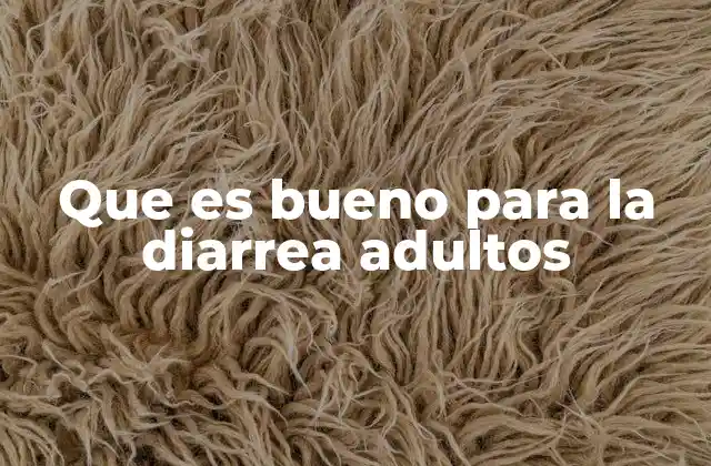 Que es Bueno para la Diarrea Adultos