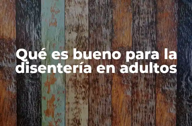 Qué es Bueno para la Disentería en Adultos