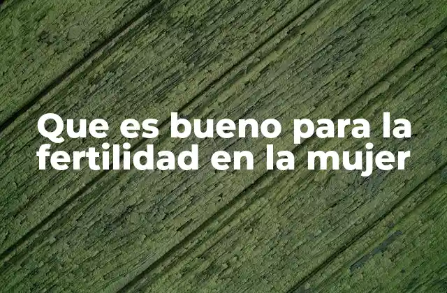 Que es Bueno para la Fertilidad en la Mujer