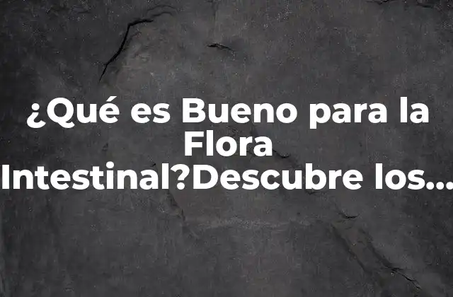 ¿qué es Bueno para la Flora Intestinal?descubre los Alimentos y Suplementos que Mejoran Tu Salud