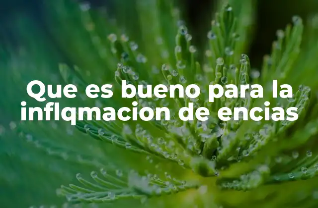 Que es Bueno para la Inflqmacion de Encias