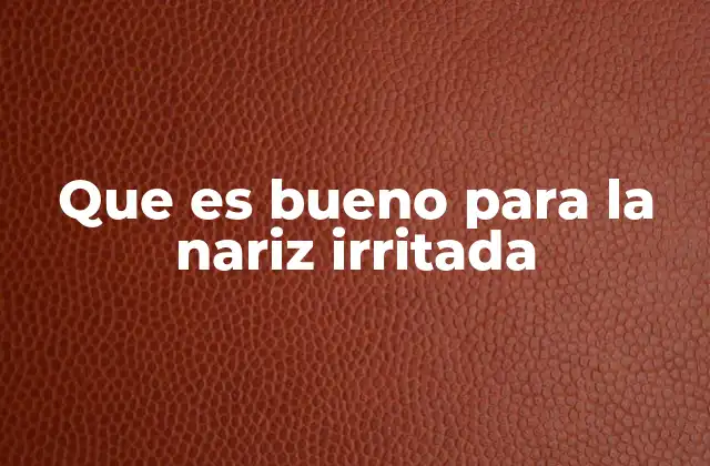 Que es Bueno para la Nariz Irritada