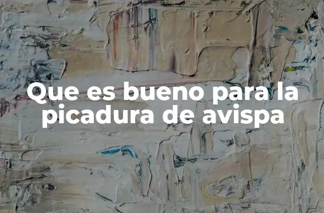 Que es Bueno para la Picadura de Avispa