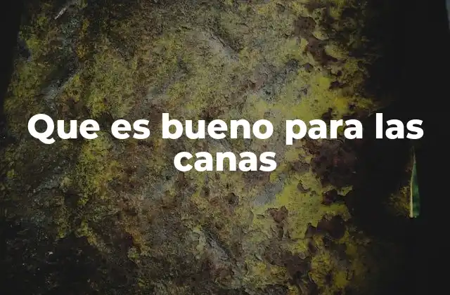 Que es Bueno para las Canas