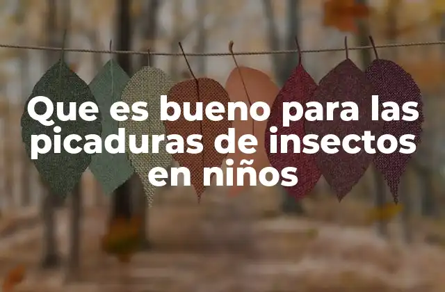 Que es Bueno para las Picaduras de Insectos en Niños