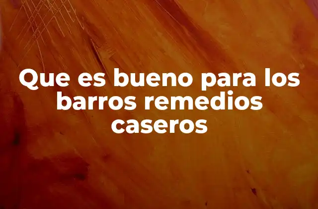 Que es Bueno para los Barros Remedios Caseros