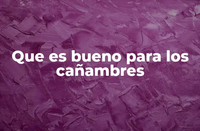 Que es Bueno para los Cañambres