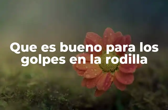 Que es Bueno para los Golpes en la Rodilla