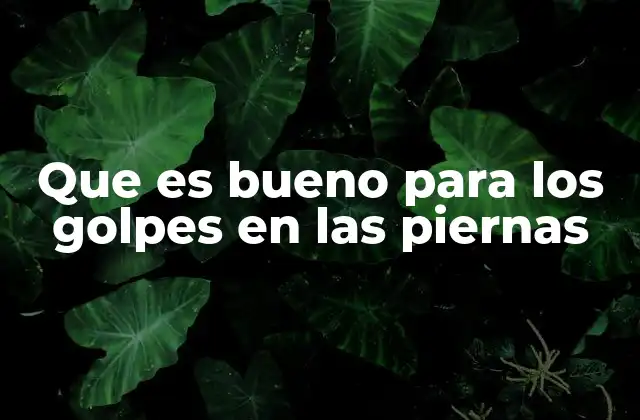 Que es Bueno para los Golpes en las Piernas