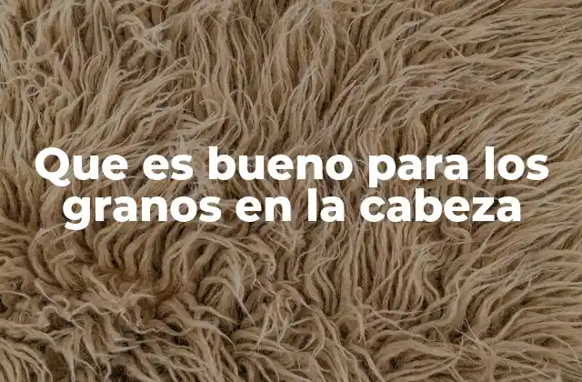 Que es Bueno para los Granos en la Cabeza