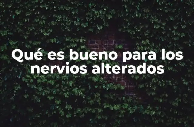 Qué es Bueno para los Nervios Alterados