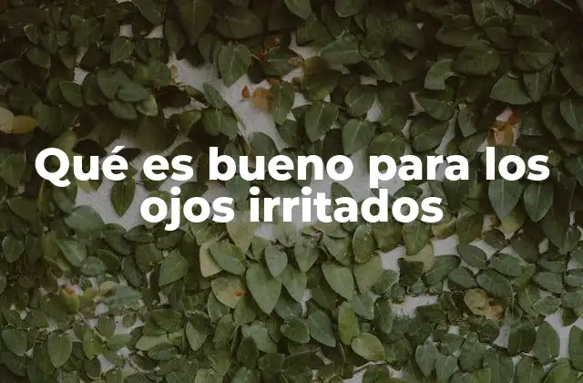 Qué es Bueno para los Ojos Irritados