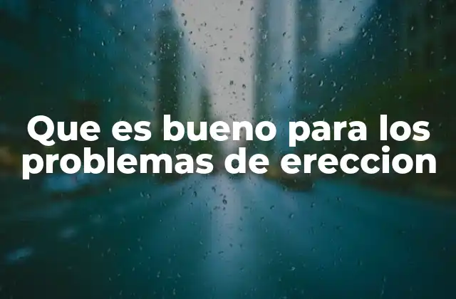 Que es Bueno para los Problemas de Ereccion