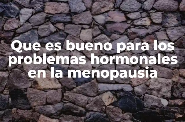 Que es Bueno para los Problemas Hormonales en la Menopausia