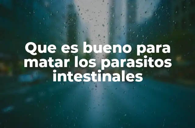 Que es Bueno para Matar los Parasitos Intestinales