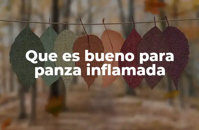 Que es Bueno para Panza Inflamada