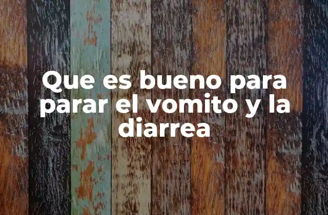 Que es Bueno para Parar el Vomito y la Diarrea
