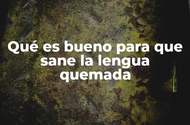Qué es Bueno para que Sane la Lengua Quemada