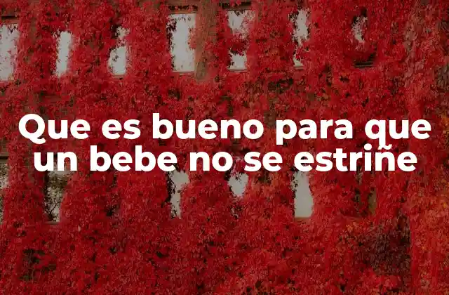 Que es Bueno para que un Bebe No Se Estriñe