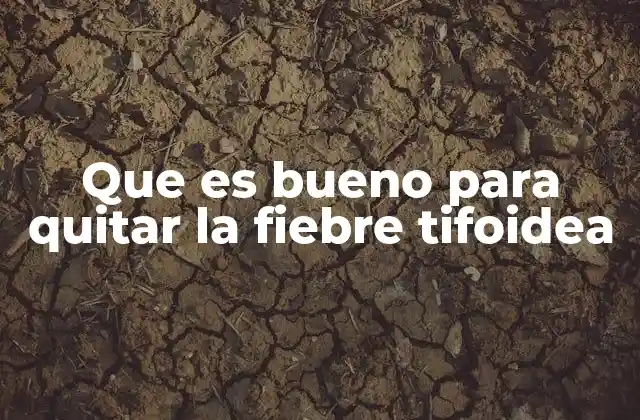 Que es Bueno para Quitar la Fiebre Tifoidea