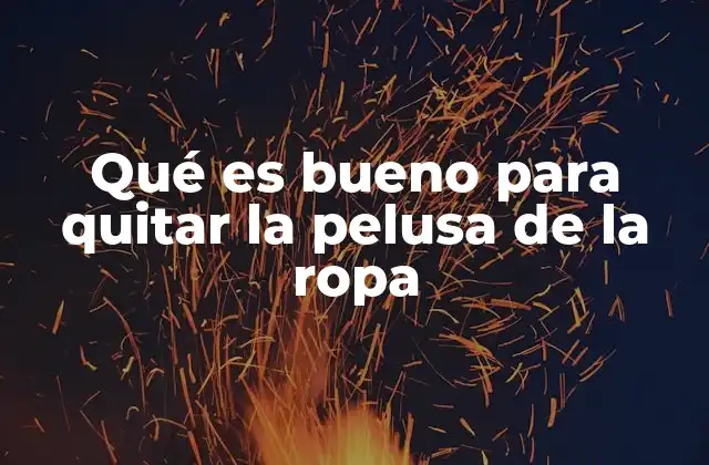 Qué es Bueno para Quitar la Pelusa de la Ropa