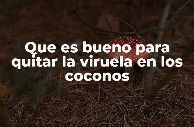Que es Bueno para Quitar la Viruela en los Coconos