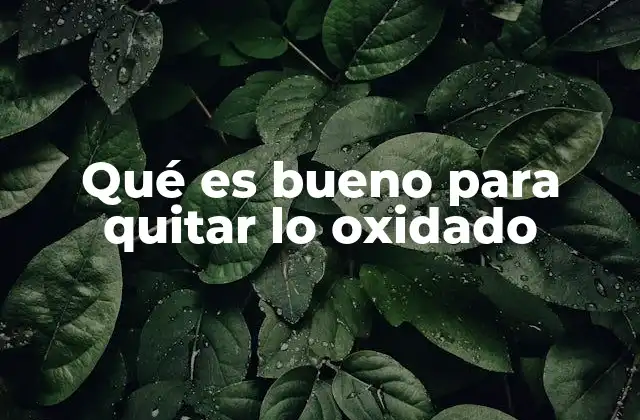 Qué es Bueno para Quitar Lo Oxidado