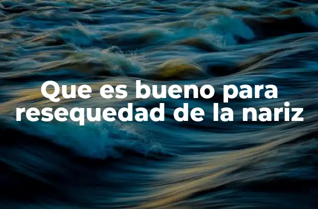 Que es Bueno para Resequedad de la Nariz