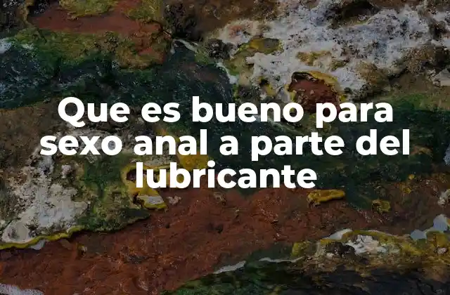 Que es Bueno para Sexo Anal a Parte Del Lubricante