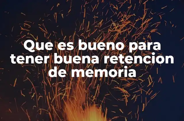 Que es Bueno para Tener Buena Retencion de Memoria