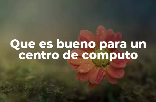 Que es Bueno para un Centro de Computo