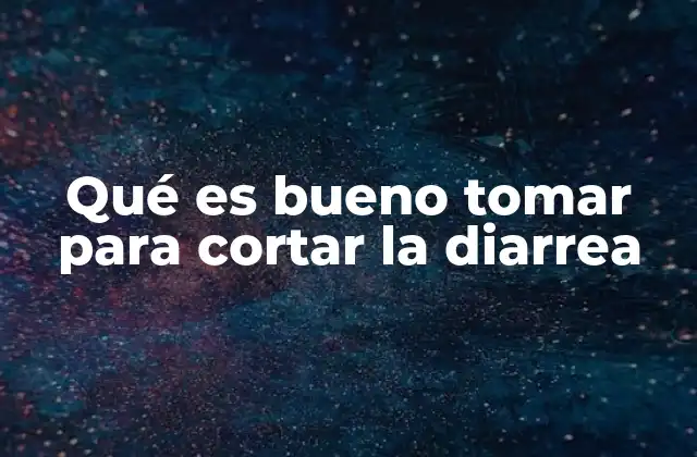 Qué es Bueno Tomar para Cortar la Diarrea