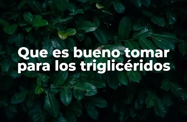 Que es Bueno Tomar para los Triglicéridos