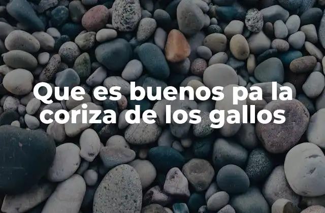 Que es Buenos Pa la Coriza de los Gallos