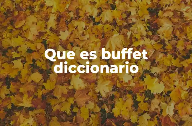 Que es Buffet Diccionario