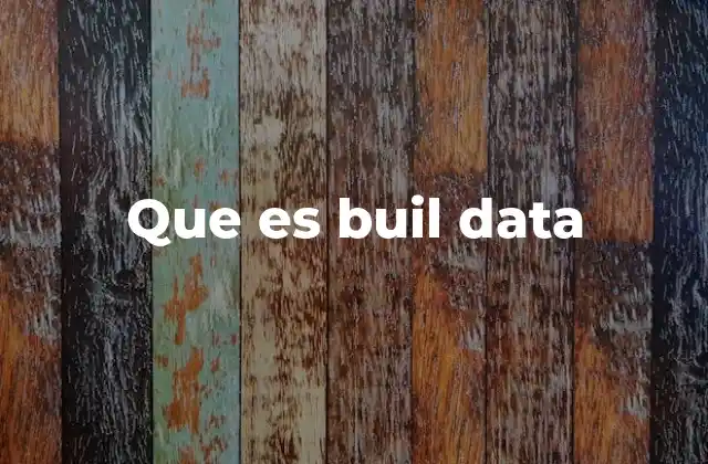 Que es Buil Data