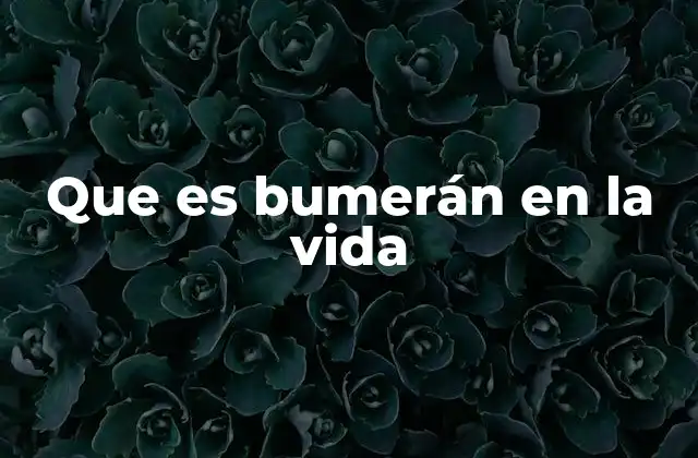 Que es Bumerán en la Vida
