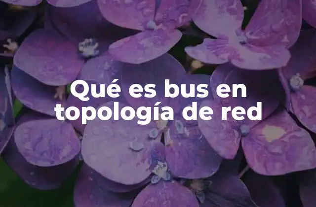 Qué es Bus en Topología de Red