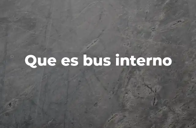 Que es Bus Interno