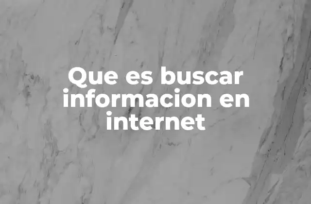 Que es Buscar Informacion en Internet