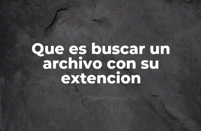 Que es Buscar un Archivo con Su Extencion