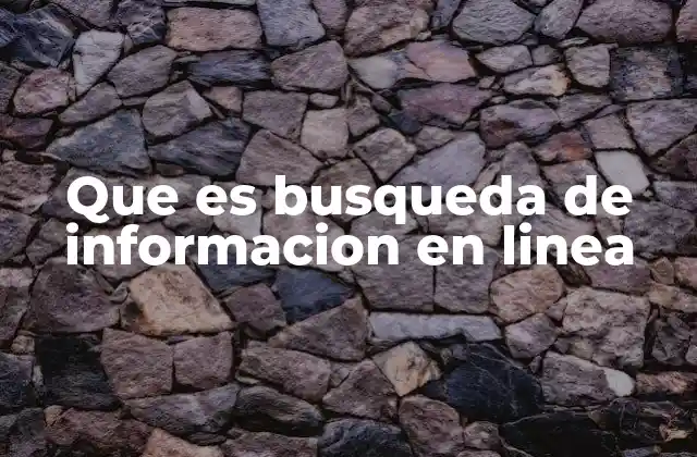 Que es Busqueda de Informacion en Linea
