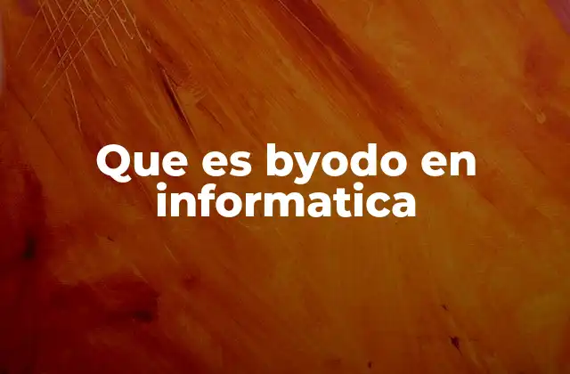 Que es Byodo en Informatica