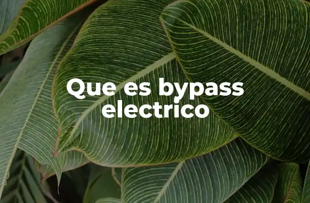 Que es Bypass Electrico