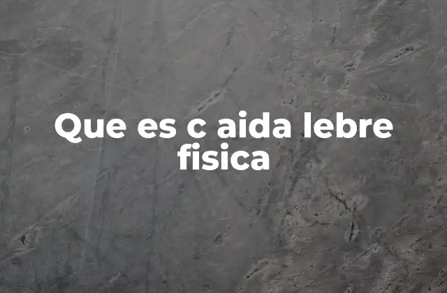 Que es C Aida Lebre Fisica