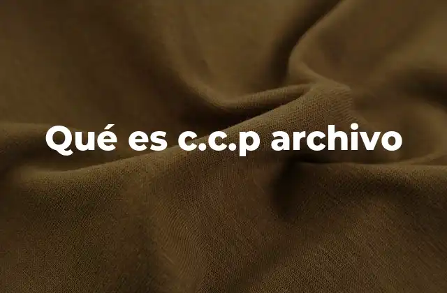 Qué es C.c.p Archivo