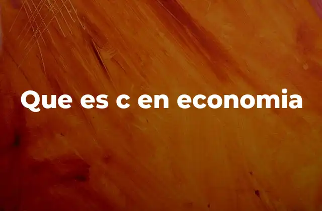 Que es C en Economia